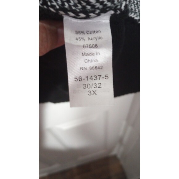 Women Within Checkered Sweater Plus Size 26/28 Black/White Pullover Long… - Picture 6 of 8